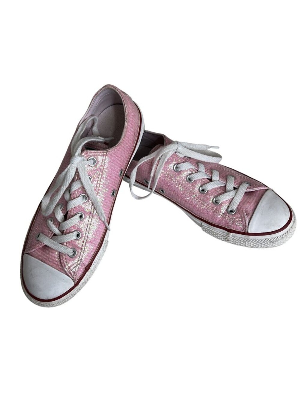 Converse All Star Girls Pink Glitter Low Top Sneakers Size 4.5